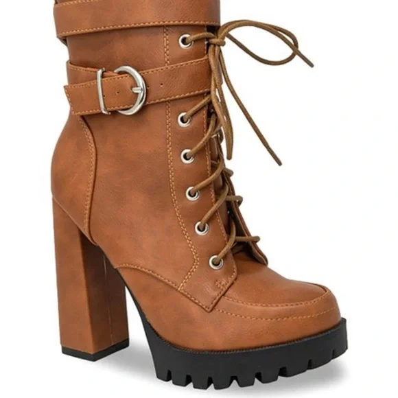 🔥 Cognac Liane Combat Bootie - Women - Picture 2 of 2